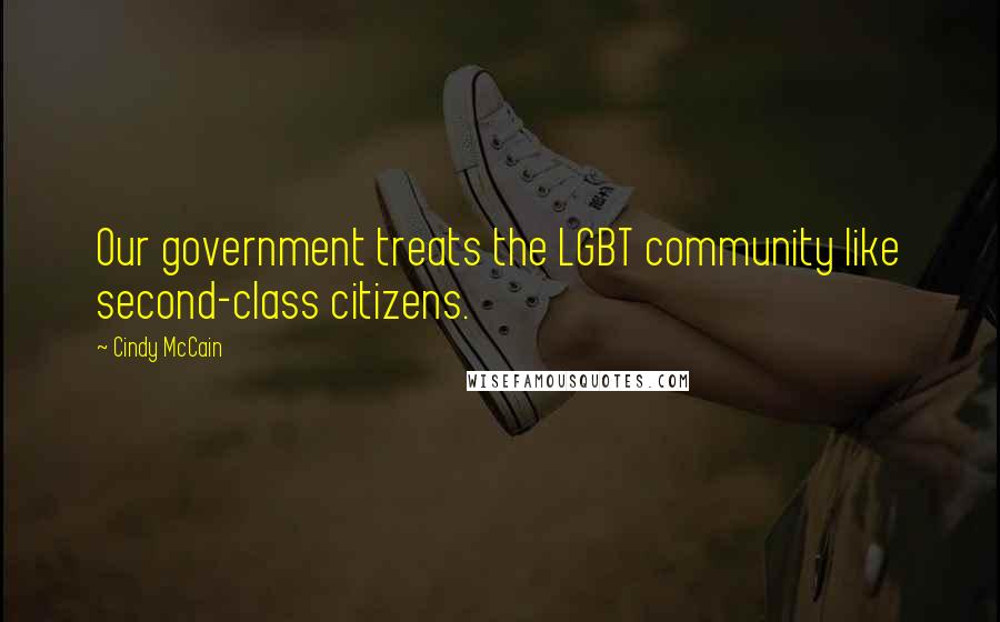 Cindy McCain Quotes: Our government treats the LGBT community like second-class citizens.