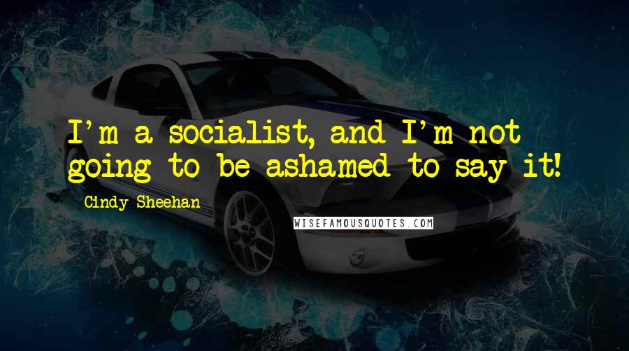 Cindy Sheehan Quotes: I'm a socialist, and I'm not going to be ashamed to say it!