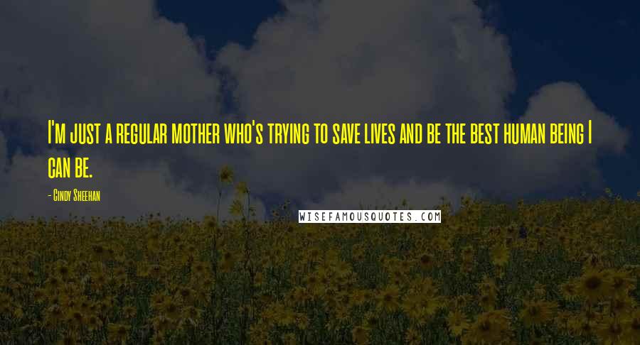 Cindy Sheehan Quotes: I'm just a regular mother who's trying to save lives and be the best human being I can be.