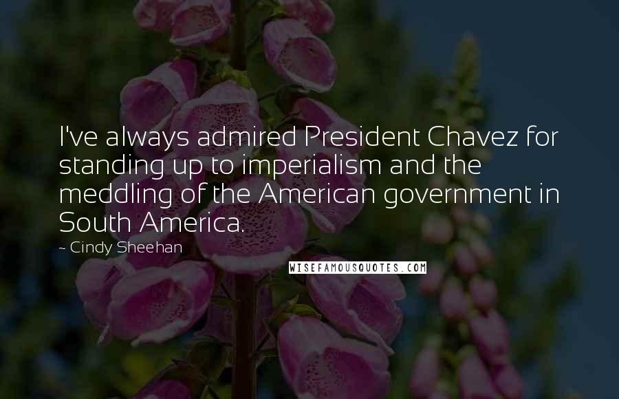 Cindy Sheehan Quotes: I've always admired President Chavez for standing up to imperialism and the meddling of the American government in South America.