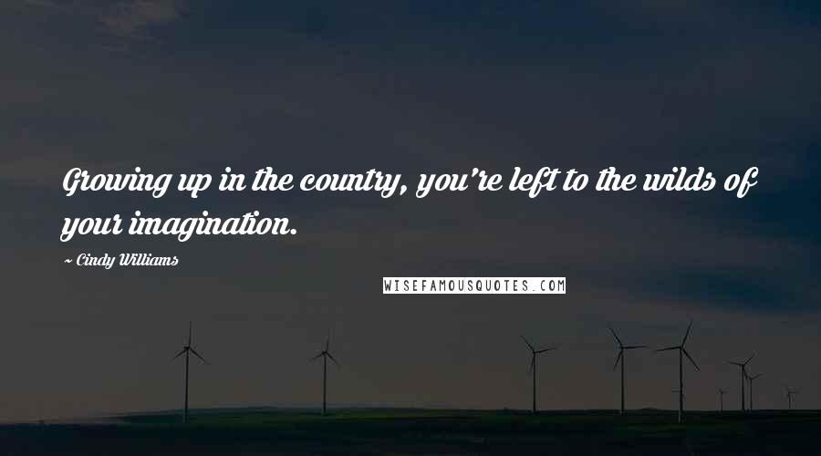 Cindy Williams Quotes: Growing up in the country, you're left to the wilds of your imagination.