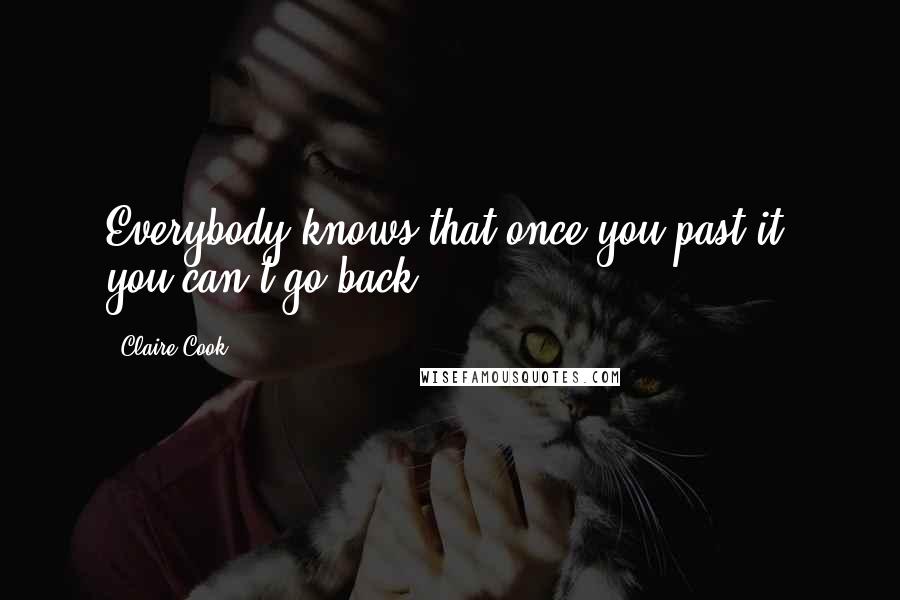 Claire Cook Quotes: Everybody knows that once you past it, you can't go back.