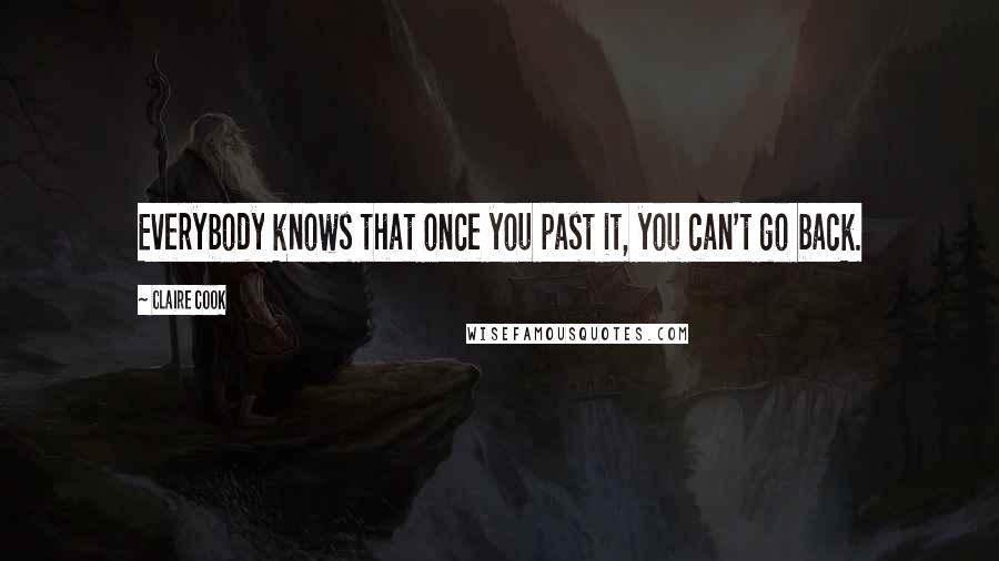 Claire Cook Quotes: Everybody knows that once you past it, you can't go back.