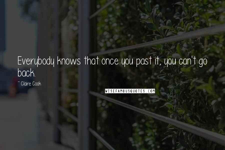 Claire Cook Quotes: Everybody knows that once you past it, you can't go back.