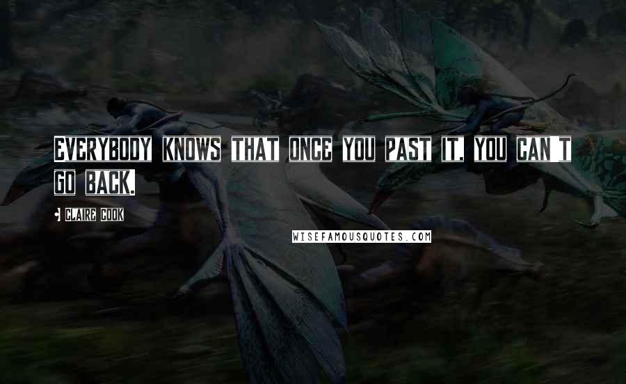 Claire Cook Quotes: Everybody knows that once you past it, you can't go back.