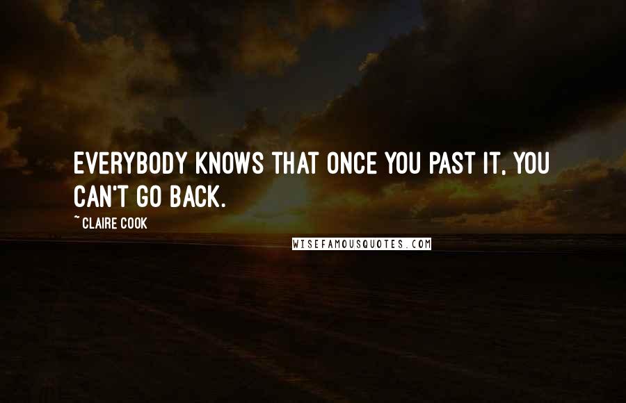 Claire Cook Quotes: Everybody knows that once you past it, you can't go back.