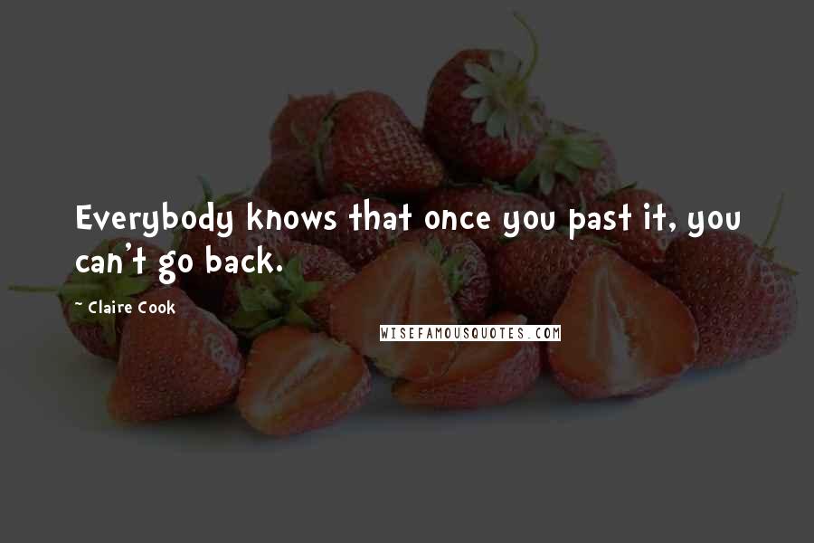 Claire Cook Quotes: Everybody knows that once you past it, you can't go back.