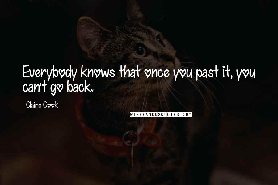 Claire Cook Quotes: Everybody knows that once you past it, you can't go back.