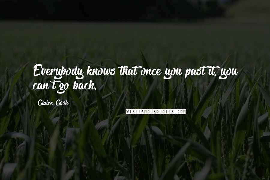 Claire Cook Quotes: Everybody knows that once you past it, you can't go back.