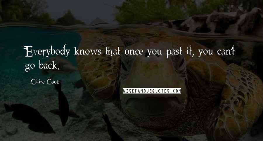 Claire Cook Quotes: Everybody knows that once you past it, you can't go back.