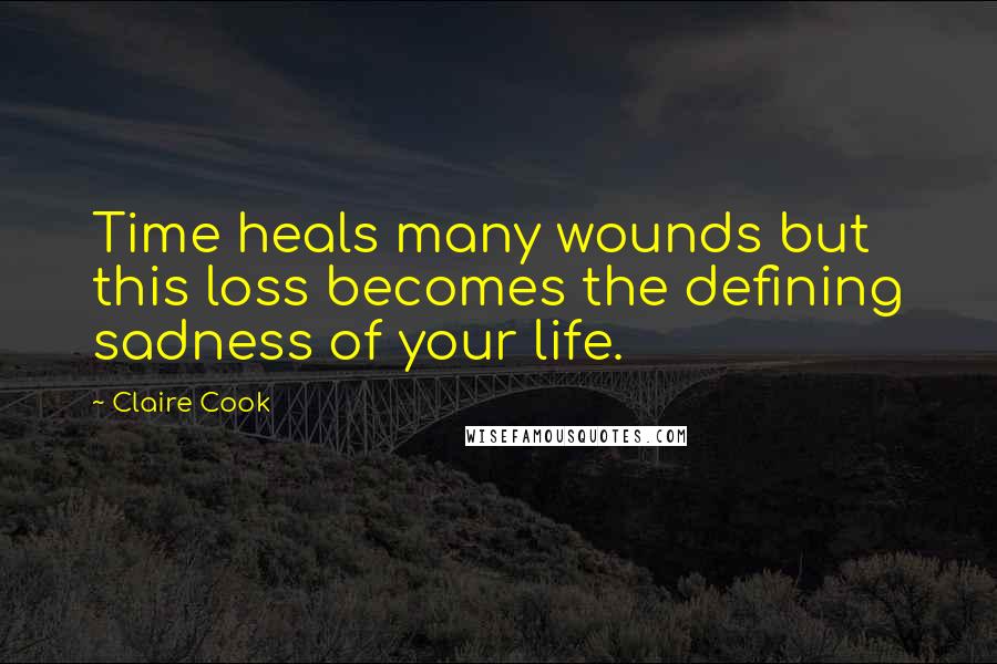 Claire Cook Quotes: Time heals many wounds but this loss becomes the defining sadness of your life.