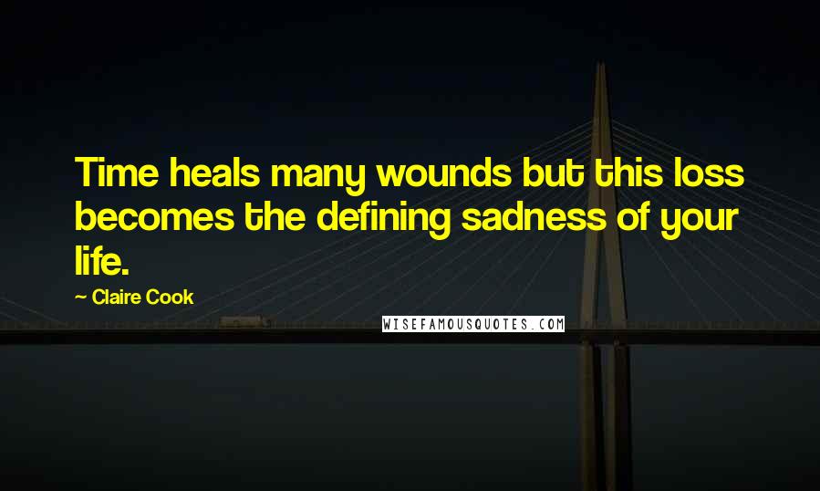 Claire Cook Quotes: Time heals many wounds but this loss becomes the defining sadness of your life.