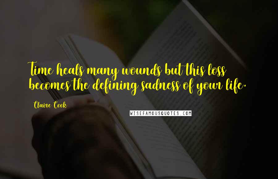 Claire Cook Quotes: Time heals many wounds but this loss becomes the defining sadness of your life.