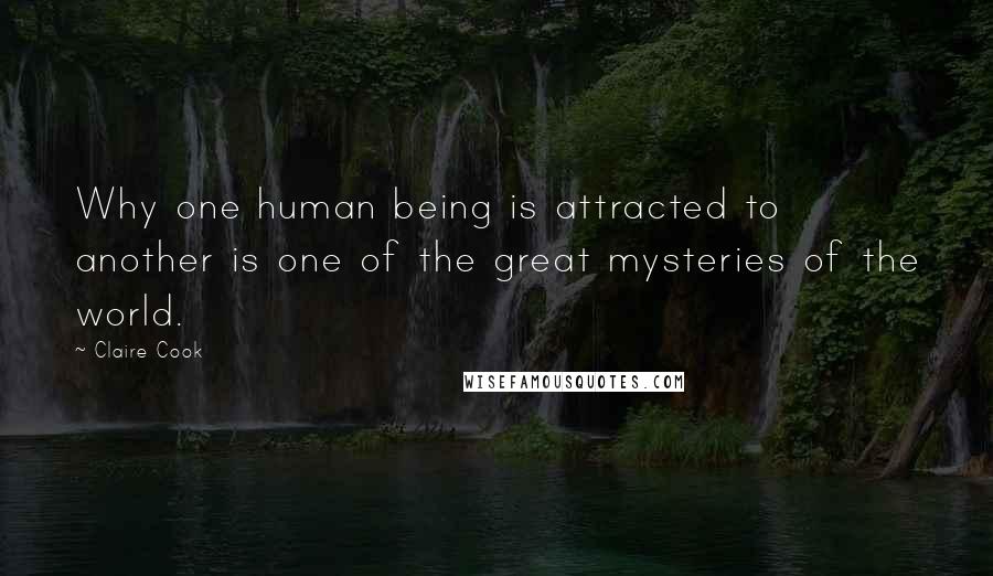 Claire Cook Quotes: Why one human being is attracted to another is one of the great mysteries of the world.