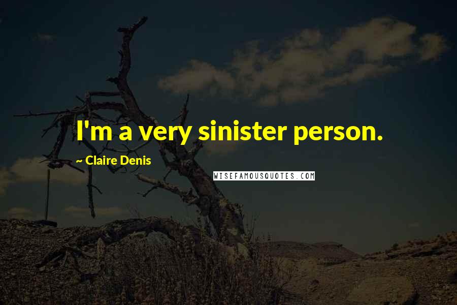 Claire Denis Quotes: I'm a very sinister person.