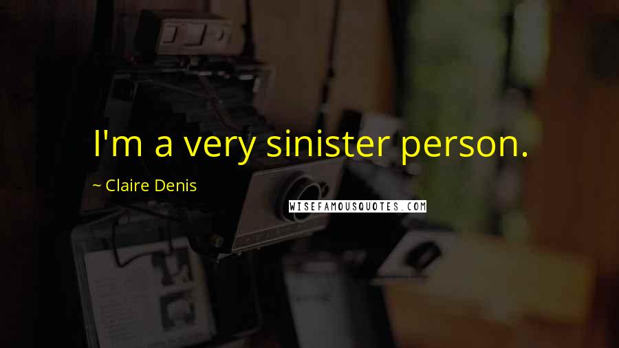 Claire Denis Quotes: I'm a very sinister person.