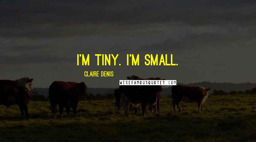 Claire Denis Quotes: I'm tiny. I'm small.