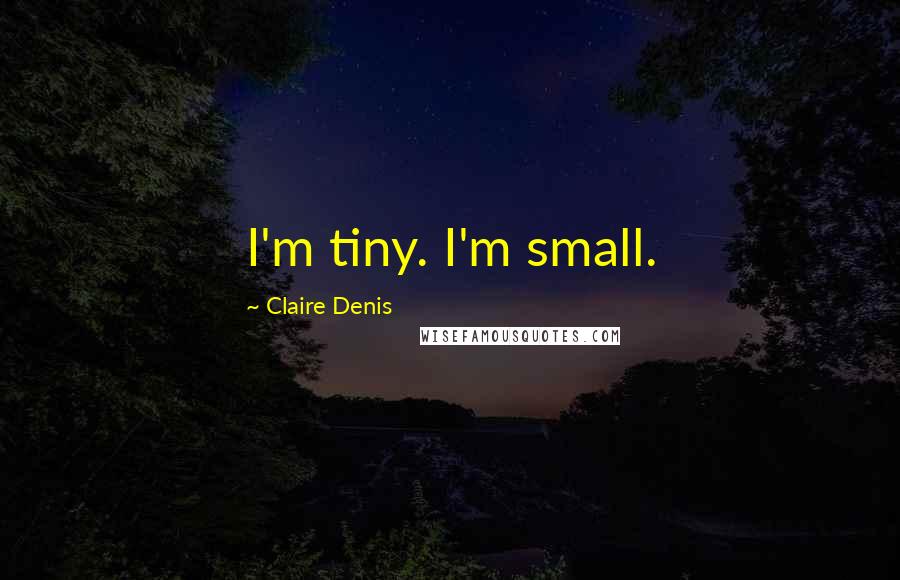 Claire Denis Quotes: I'm tiny. I'm small.