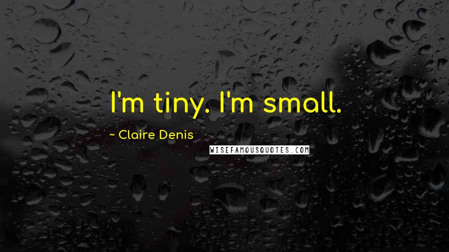 Claire Denis Quotes: I'm tiny. I'm small.