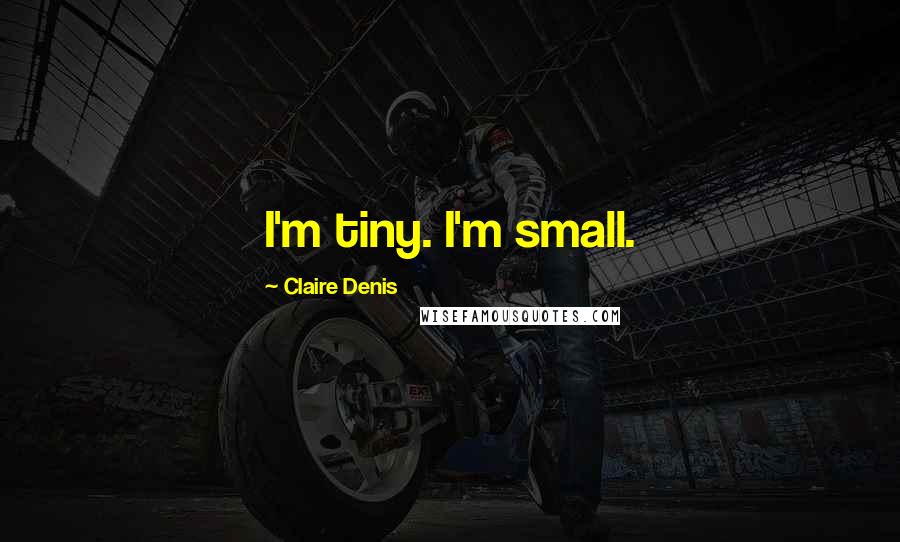 Claire Denis Quotes: I'm tiny. I'm small.