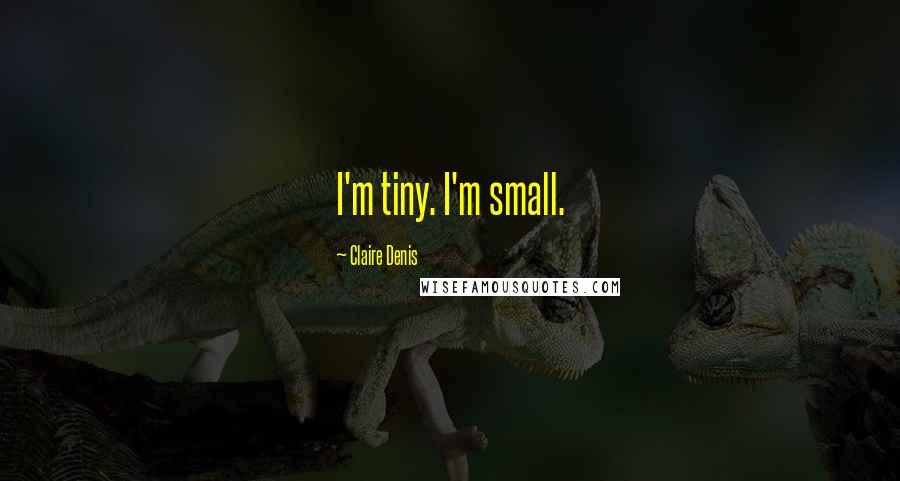 Claire Denis Quotes: I'm tiny. I'm small.