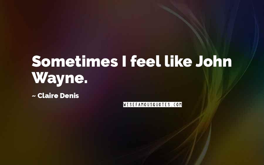 Claire Denis Quotes: Sometimes I feel like John Wayne.