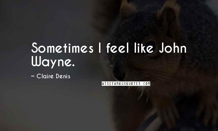 Claire Denis Quotes: Sometimes I feel like John Wayne.