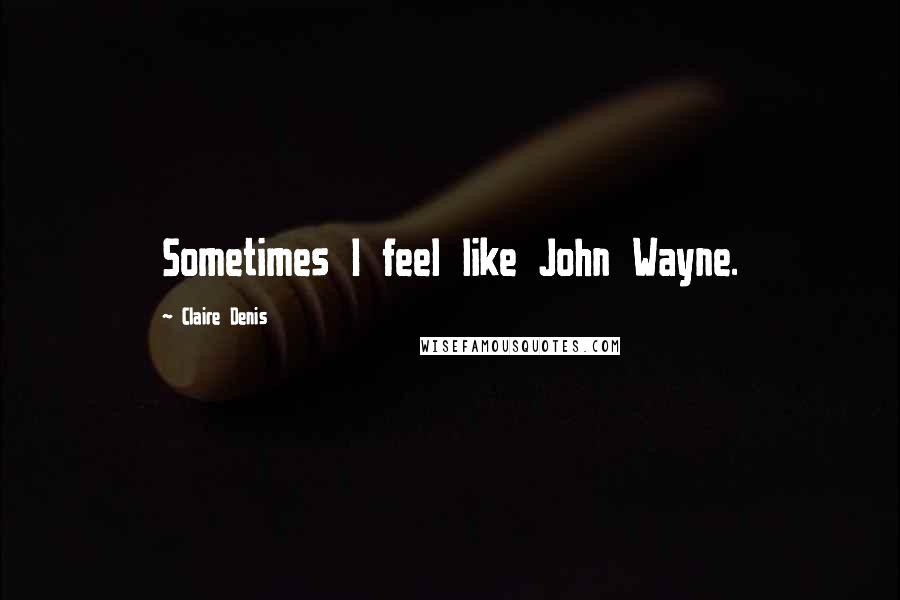 Claire Denis Quotes: Sometimes I feel like John Wayne.