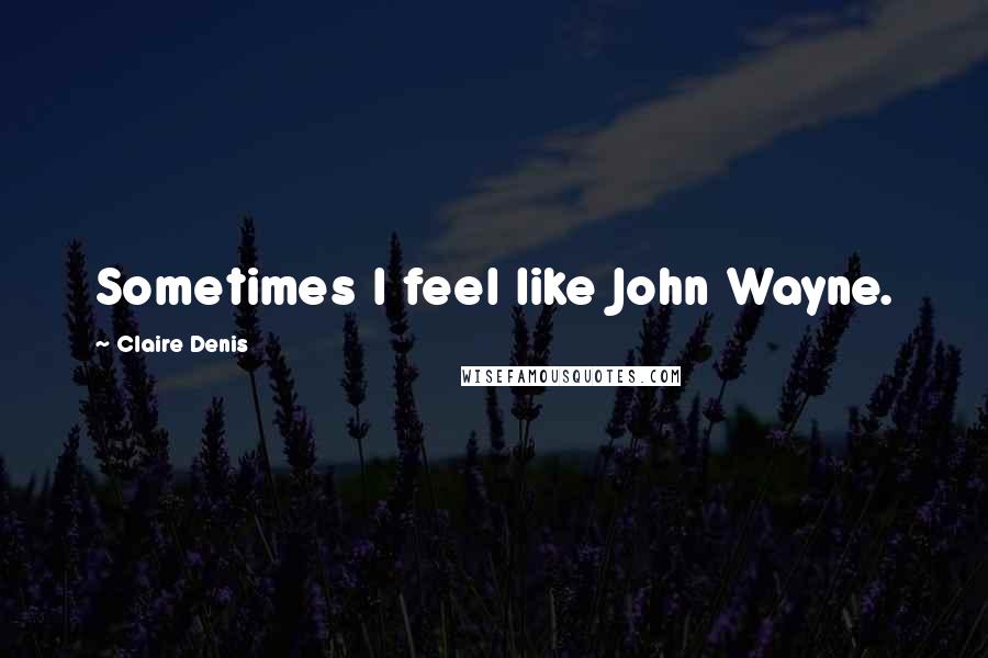 Claire Denis Quotes: Sometimes I feel like John Wayne.