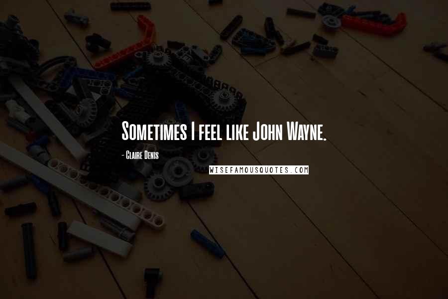 Claire Denis Quotes: Sometimes I feel like John Wayne.