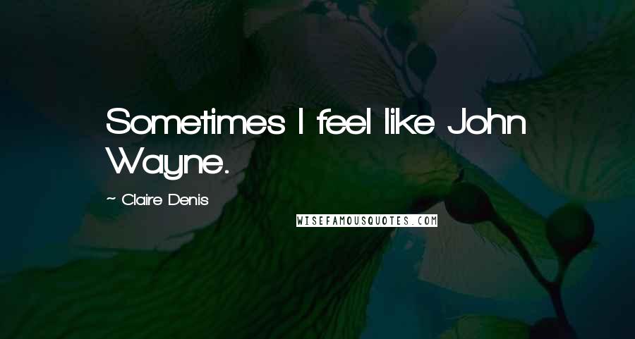 Claire Denis Quotes: Sometimes I feel like John Wayne.