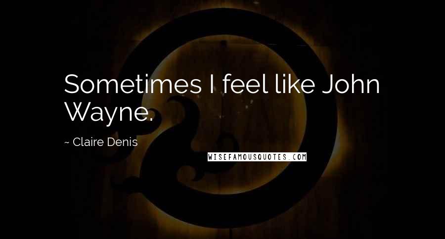 Claire Denis Quotes: Sometimes I feel like John Wayne.