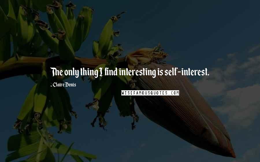 Claire Denis Quotes: The only thing I find interesting is self-interest.