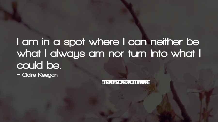 Claire Keegan Quotes: I am in a spot where I can neither be what I always am nor turn into what I could be.