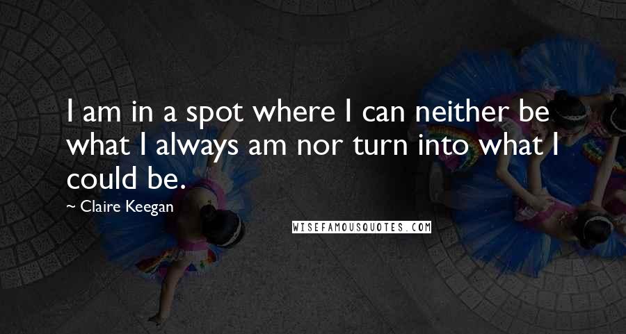 Claire Keegan Quotes: I am in a spot where I can neither be what I always am nor turn into what I could be.