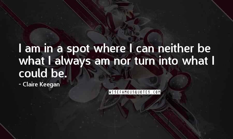 Claire Keegan Quotes: I am in a spot where I can neither be what I always am nor turn into what I could be.