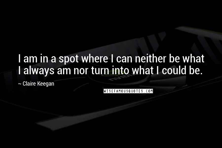 Claire Keegan Quotes: I am in a spot where I can neither be what I always am nor turn into what I could be.