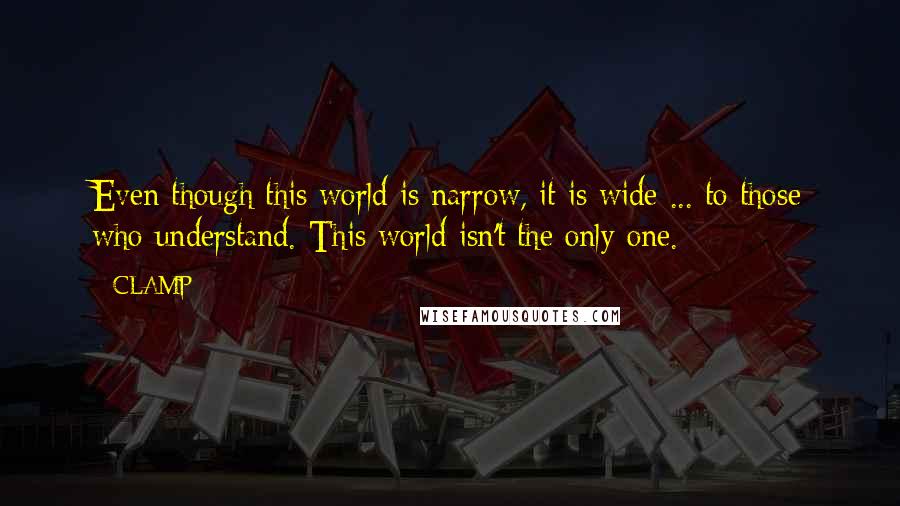 CLAMP Quotes: Even though this world is narrow, it is wide ... to those who understand. This world isn't the only one.