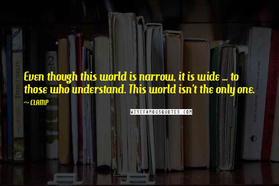 CLAMP Quotes: Even though this world is narrow, it is wide ... to those who understand. This world isn't the only one.