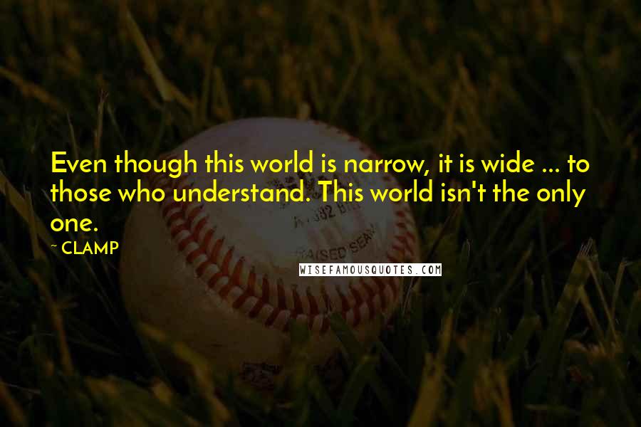 CLAMP Quotes: Even though this world is narrow, it is wide ... to those who understand. This world isn't the only one.