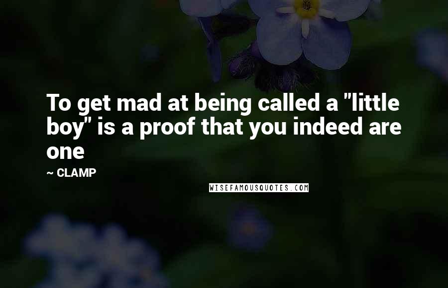 CLAMP Quotes: To get mad at being called a "little boy" is a proof that you indeed are one