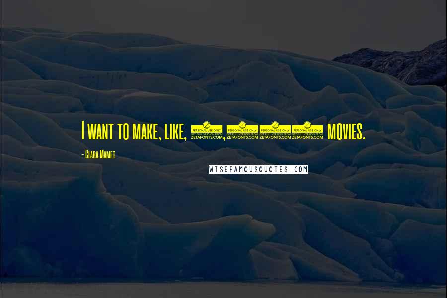 Clara Mamet Quotes: I want to make, like, 8,000 movies.