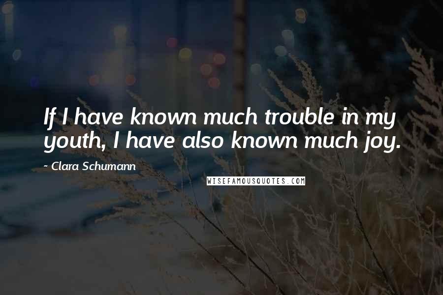 Clara Schumann Quotes: If I have known much trouble in my youth, I have also known much joy.