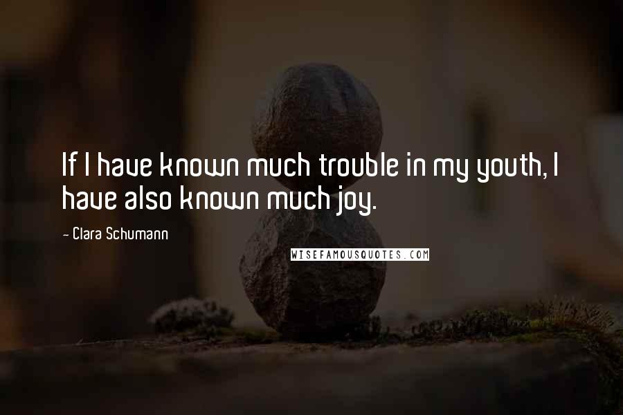 Clara Schumann Quotes: If I have known much trouble in my youth, I have also known much joy.