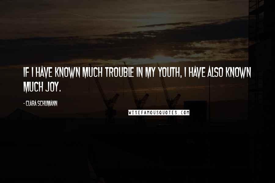 Clara Schumann Quotes: If I have known much trouble in my youth, I have also known much joy.