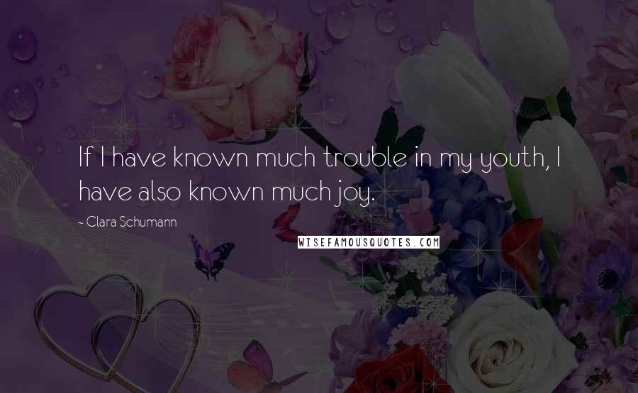 Clara Schumann Quotes: If I have known much trouble in my youth, I have also known much joy.