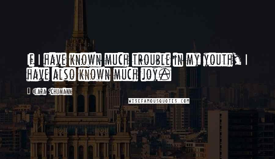 Clara Schumann Quotes: If I have known much trouble in my youth, I have also known much joy.