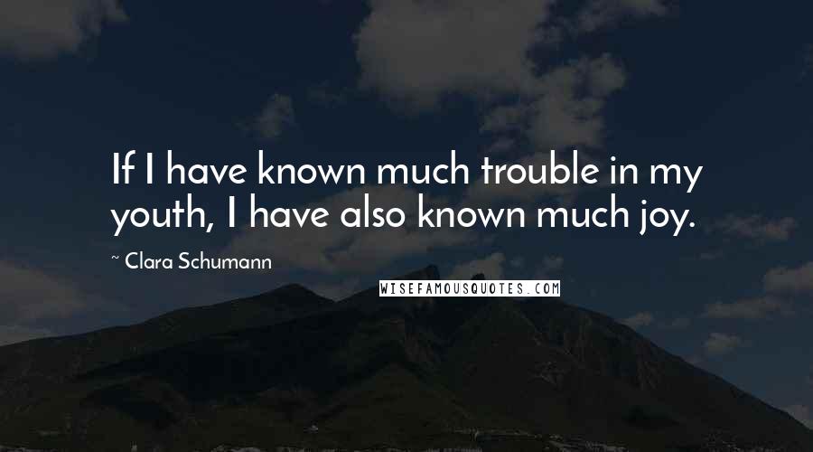 Clara Schumann Quotes: If I have known much trouble in my youth, I have also known much joy.