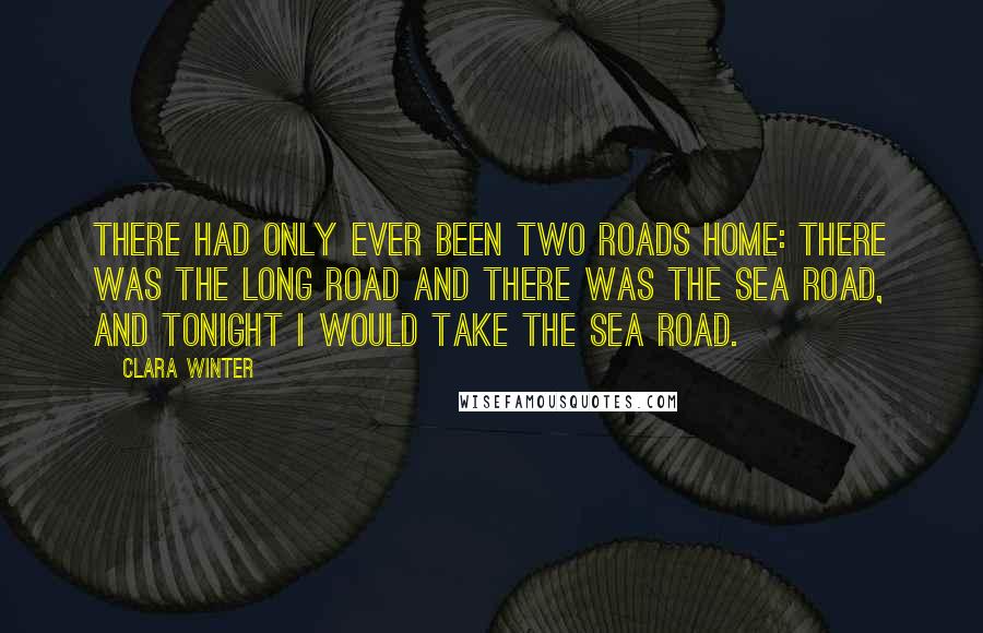 Clara Winter Quotes: There had only ever been two roads home: there was the long road and there was the sea road, and tonight I would take the sea road.