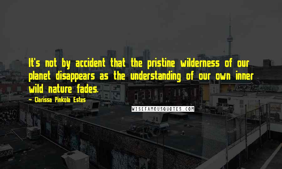 Clarissa Pinkola Estes Quotes: It's not by accident that the pristine wilderness of our planet disappears as the understanding of our own inner wild nature fades.